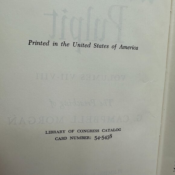 The Westminster Pulpit Vols VII-VIII By G. Campbell Morgan Hardcover - Picture 5 of 5